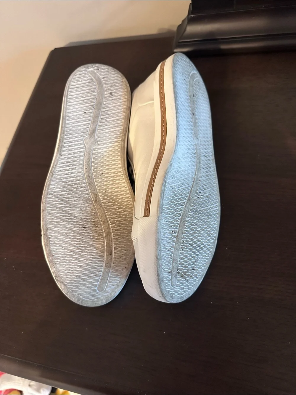 Clarks White Leather Sneakers with Tan Accent